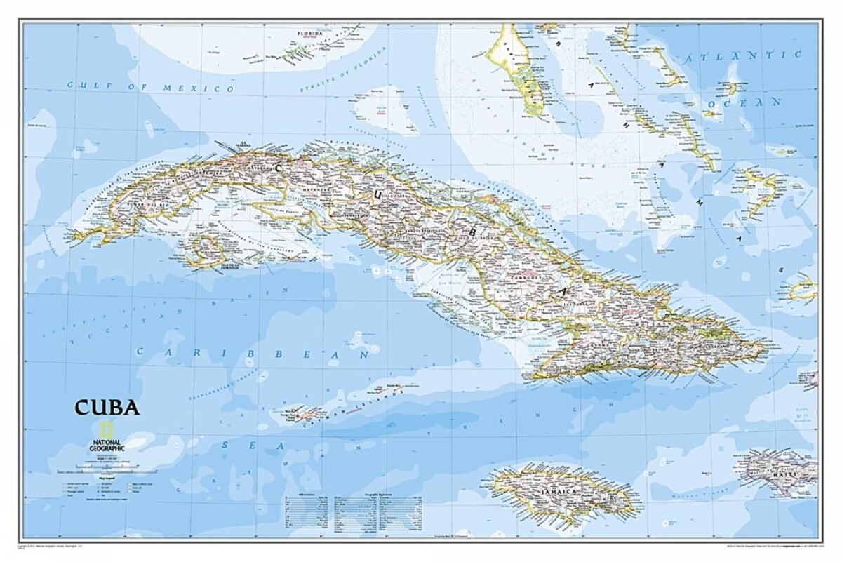 National Geographic Cuba Wall Map - Classic (Poster Size: 36 x 24 in) (National Geographic Reference Map) - Image 2