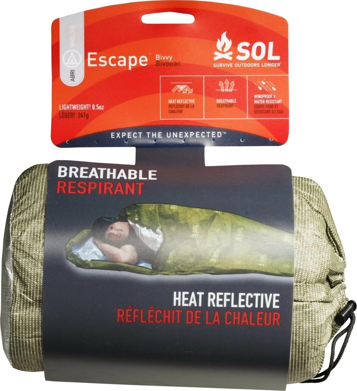 S.O.L. Survive Outdoors Longer SOL Escape Bivvy with Hood - Green - Image 2