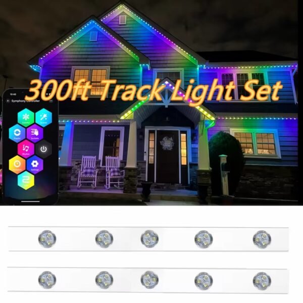 Special 300Ft 92m Permanent Track Light Gemstone style track lights RGBWW Point lights