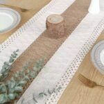 Boho Table Runner Macrame Table Runners for Home Decor Cream & Brown Macrame Table Runner with Tassels for Dining Bedroom Decor