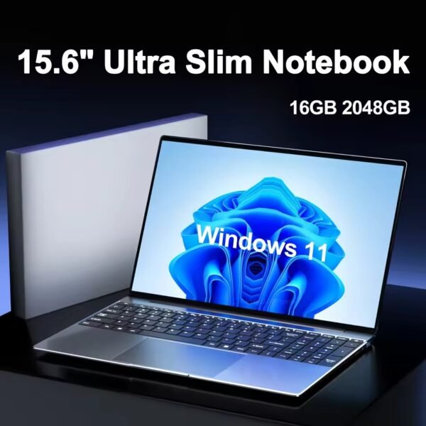 NEW 15.6″ Ultra Slim Laptop 16GB RAM 2TB SSD Intel N3700 Notebook Gamer Windows11 Pro 1920*1080 Display Office Study Computer PC