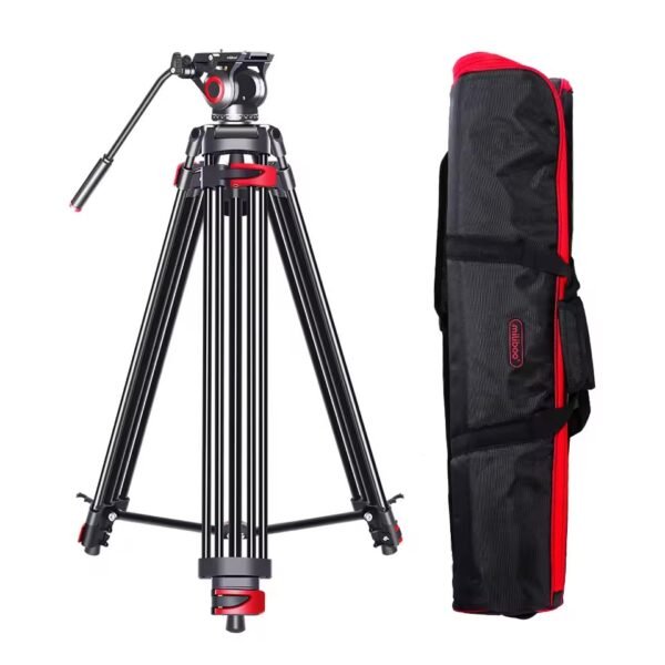 miliboo MTT602A Professional Portable Aluminum Fluid Head Camera Tripod for Camcorder/DSLR Stand Video Tripod 76 ” Max Height