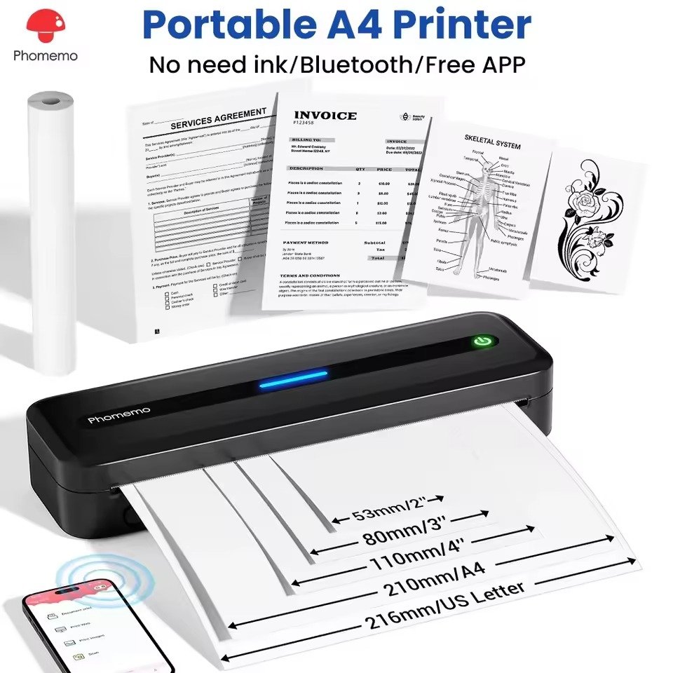 New A4 Portable Printer Wireless M832 for Travel Work Home Inkless Thermal 300DPI US-letter Mobile Printer Support Android iOS New A4 Portable Printer Wireless M832 for Travel Work Home Inkless Thermal 300DPI US-letter Mobile Printer Support Android iOS