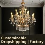 French Candle Large Crystal Chandelier for Living Room Nordic Hanging Lamps for Dining Room Bedroom HQ Light Pendant Lamp Luxury