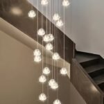 Crystal Staircase Chandelier Living Room Luxury Design Spiral Staircase LED Lighting Pendent Lamp Duplex Loft Ceiling Chandelier