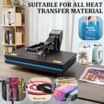 Clamshell Heat Press Machine, Digital Sublimation Transfer Printer, Double Tube Heating Heatpress, DIY T-shirt, 16×24 ”, 1700W