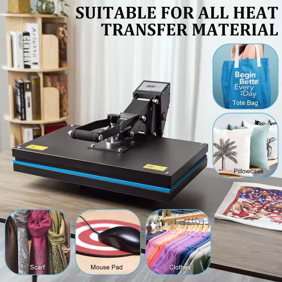 Clamshell Heat Press Machine, Digital Sublimation Transfer Printer, Double Tube Heating Heatpress, DIY T-shirt, 16×24 ”, 1700W Clamshell Heat Press Machine, Digital Sublimation Transfer Printer, Double Tube Heating Heatpress, DIY T-shirt, 16×24 ”, 1700W