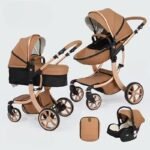 3 in 1 Baby stroller, equipped with car seats, high landscape stroller for newborns, versatile functions, can be sat or lie down