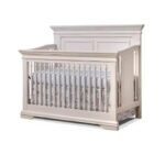 4-In-1 Convertible Crib,Brushed Ivory Crib Made of Wood,Non-Toxic Finish, Wooden Baby Bed,Toddler Bed