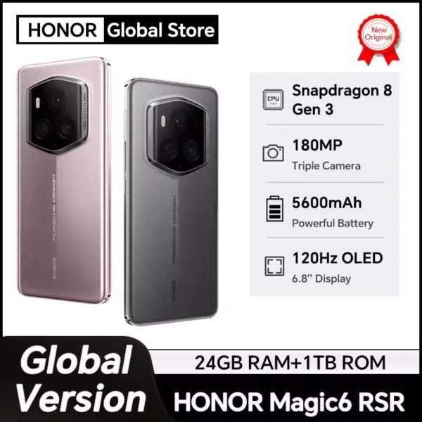 Global Version HONOR Magic6 RSR PORSCHE DESIGN 5G Smartphone 6.8” 120Hz LTPO OLED Display 5600mAh 66W Wireless SuperCharge