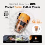 FLEXTAIL MAX PUMP 3 – Electric Air Pump, Portable Camping Pump with 3 Level Ambient Light for Air Bed, Sleeping Pads, Vacuum Bag