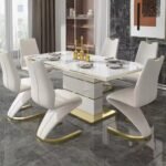 Marble Square Dining Table Set 4 Chairs and 6 Chairs,modern Luxury Gold with 6 Seater Restaurant Dining Room Furniture