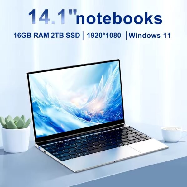 Newest 14.1″ inch Mini Laptop Intel N3700 CPU 16GB RAM 2TB SSD Windows 11 Pro Original Mini Gaming PC Office Study Computer