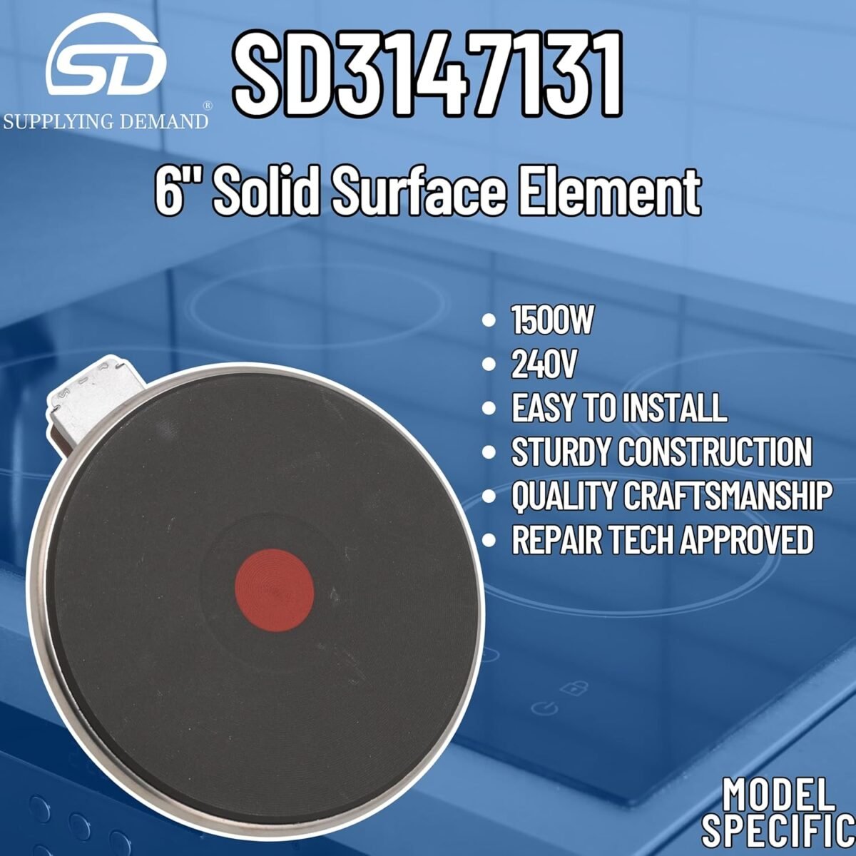 Supplying Demand 3147131 Range Solid Surface Burner 6 Inch - Replaces 0061611, 04000002 - Image 4