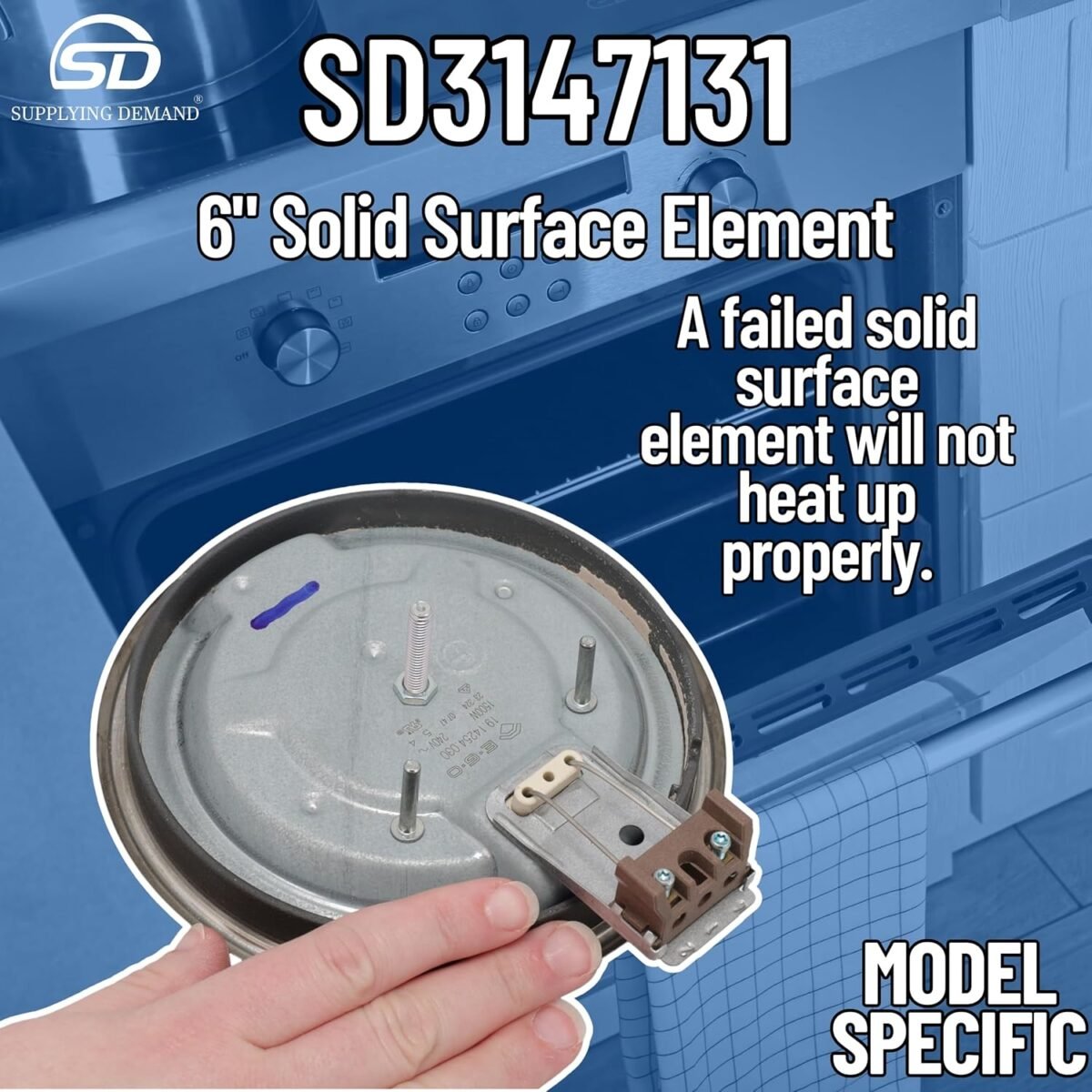 Supplying Demand 3147131 Range Solid Surface Burner 6 Inch - Replaces 0061611, 04000002 - Image 6