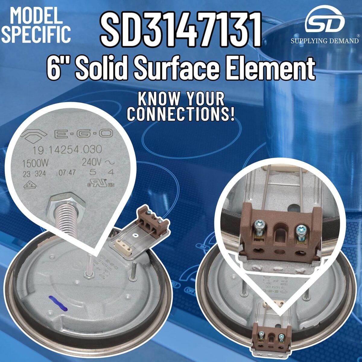 Supplying Demand 3147131 Range Solid Surface Burner 6 Inch - Replaces 0061611, 04000002 - Image 8