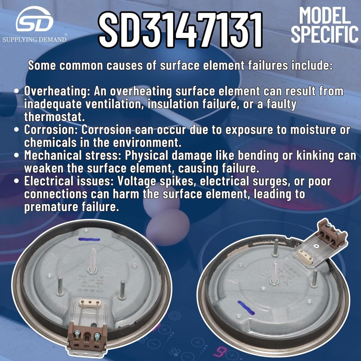 Supplying Demand 3147131 Range Solid Surface Burner 6 Inch - Replaces 0061611, 04000002 - Image 10