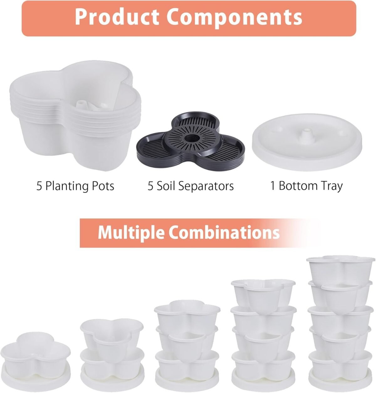 1746278018 vecelo 5 tier vertical garden planter self watering stackable planters with wheels for strawberries herbs flowers vegetables white.jpg