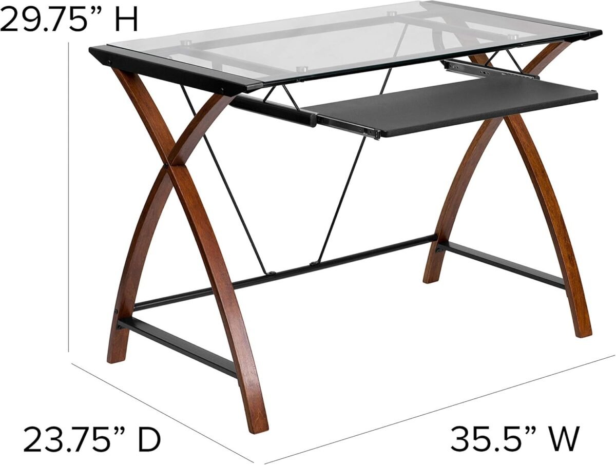 1746432794 flash furniture jude tempered glass computer desk with pull out keyboard tray and crisscross frame small computer desk for home office cherryclear.jpg
