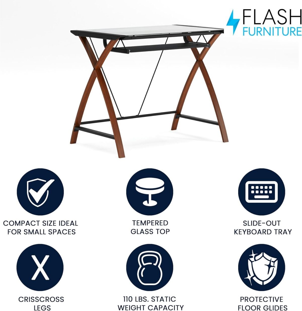 1746432795 flash furniture jude tempered glass computer desk with pull out keyboard tray and crisscross frame small computer desk for home office cherryclear.jpg