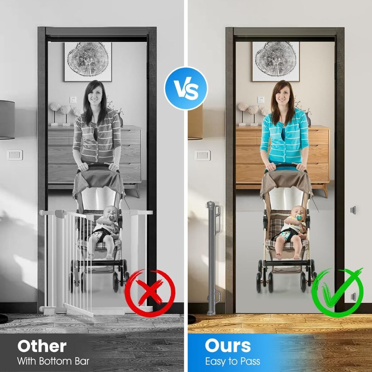 1746467883 retractable safety baby gate or mesh dog gatedurable portable mesh retractable gateeasy to use for stairs doorwayshallways indoor outdoor 33.5 tall extends to 55 wide gray.jpg