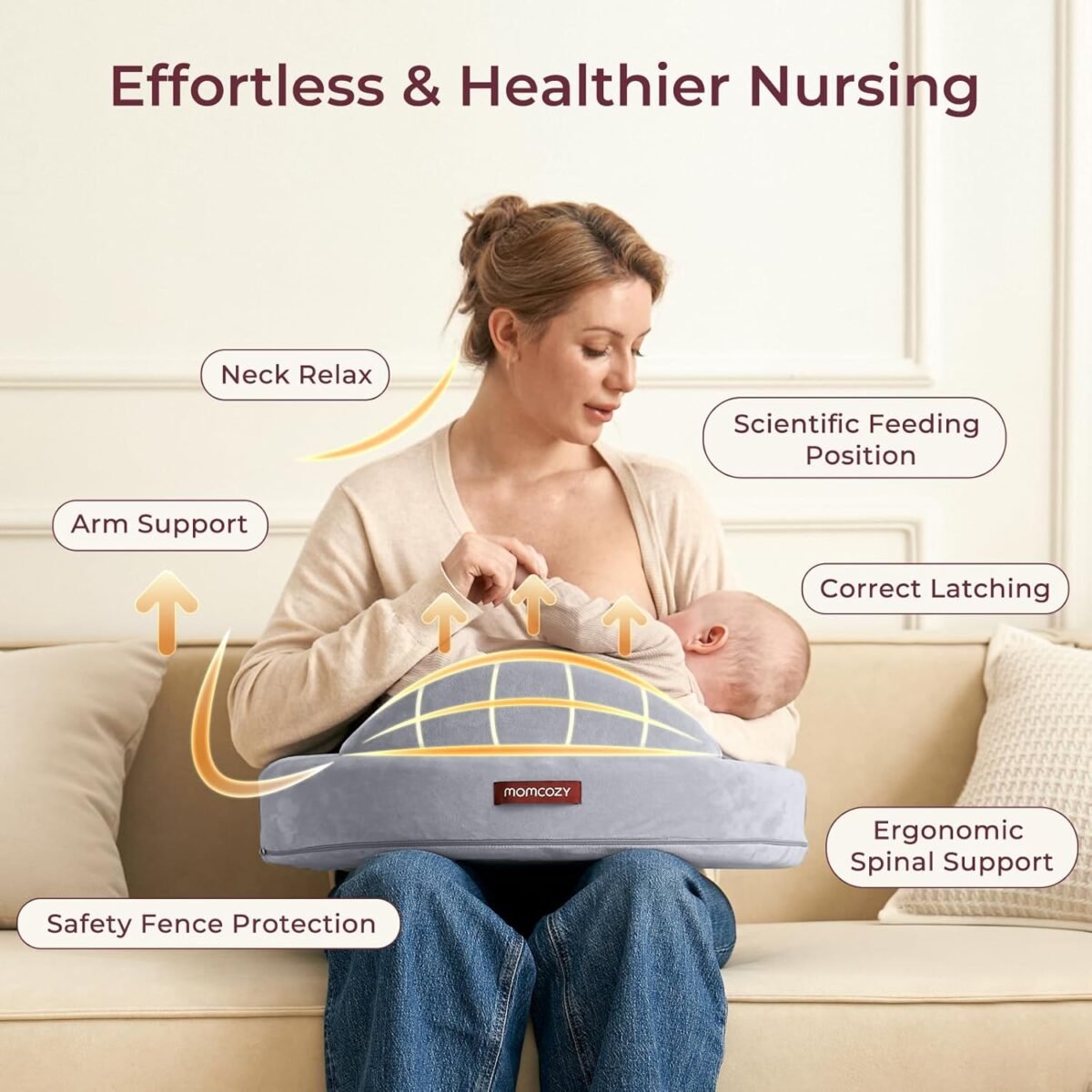 1746467990 momcozy exclusive memory foam nursing pillow pioneering safety fence plus size breastfeeding pillow for ergonomic comfort support easier and healthier nursing fit for all removable cover.jpg