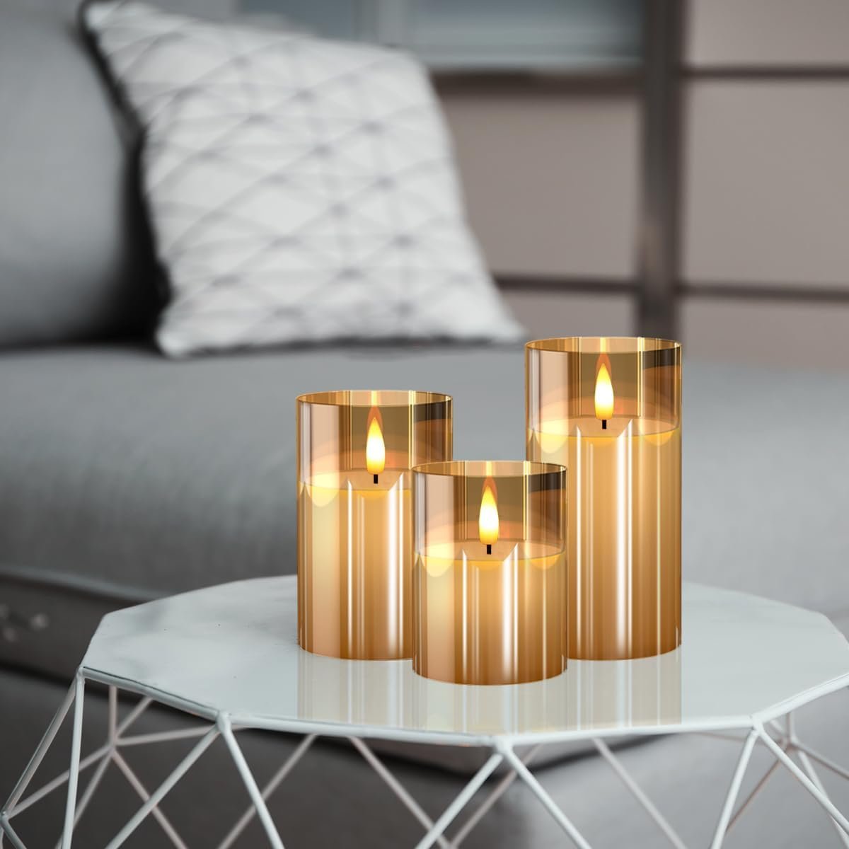 1746542694 glass battery operated led flameless candles with remote and timer real wax candles warm color flickering light for festival wedding home party decorpack of 3 gold.jpg