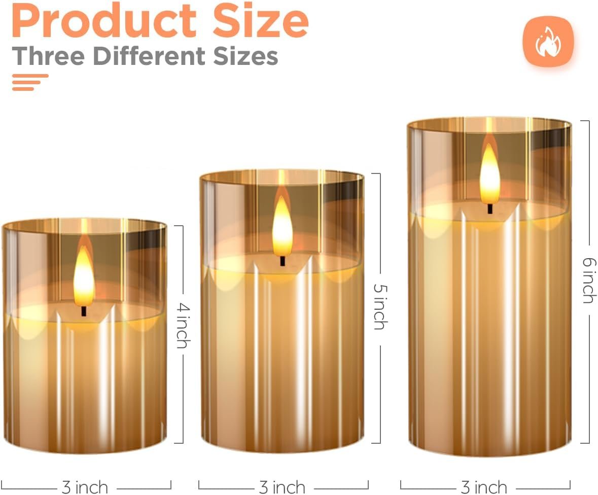1746542705 glass battery operated led flameless candles with remote and timer real wax candles warm color flickering light for festival wedding home party decorpack of 3 gold.jpg