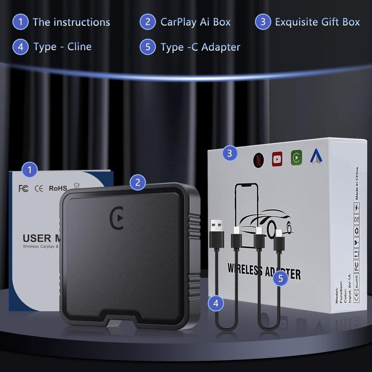 1746558929 wireless carplay adapter 2025 upgrade support netflixyoutubetf card plug play dongle with apple car play wireless adapter android auto wireless adapter for cars from 2015iphone ios10.jpg