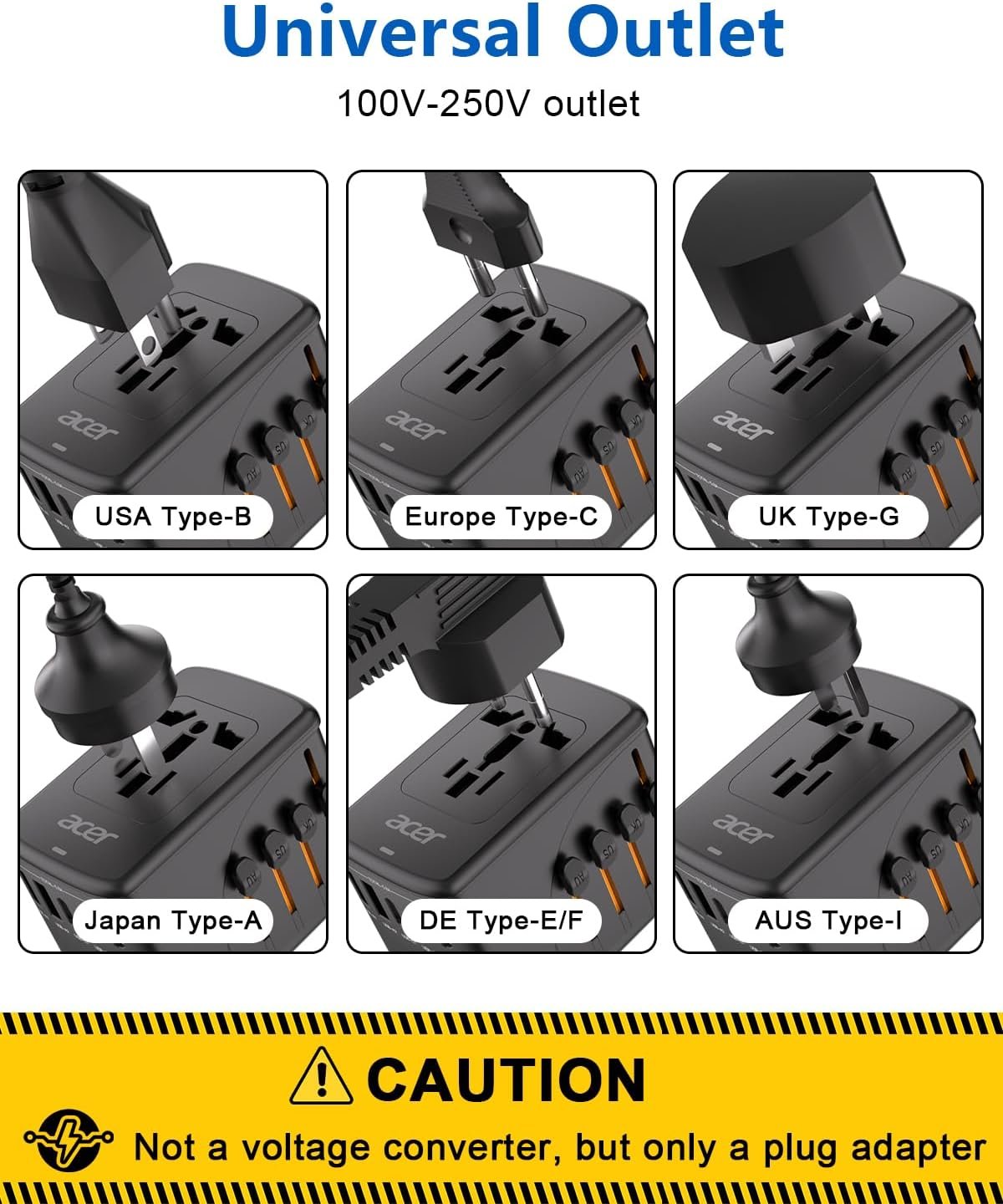 1746607688 acer universal travel plug adapter international power adapter with 5 usb ports 3 usb c 5.8a worldwide outlet charger for usa to european uk france germany spain type cefgila black.jpg