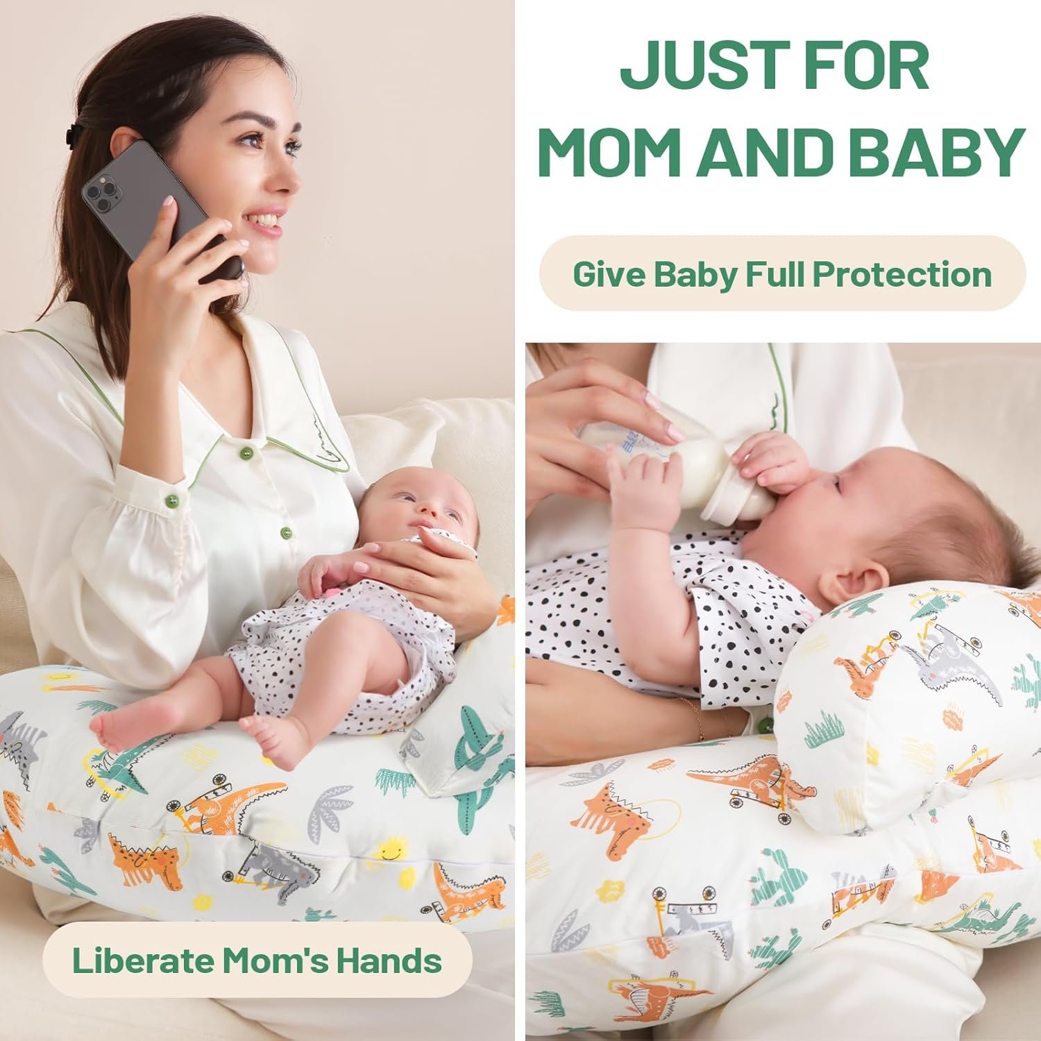 1746652406 nursing pillow breastfeeding pillows more support for mom and baby with removable cotton cover and colorful animal patterns machine washable plus size white.jpg