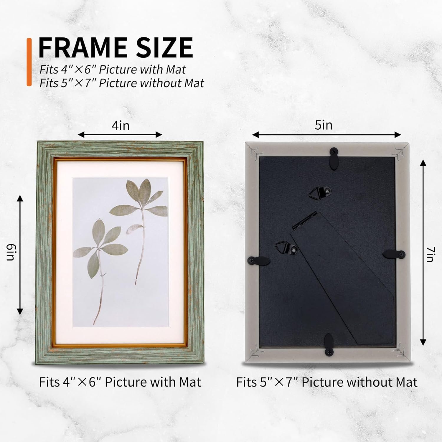 1746710935 fixwal 5x7 picture frame set of 5 vintage photo frame rustic retro picture frame with tempered glass decorative art on walls and tabletop placement.jpg
