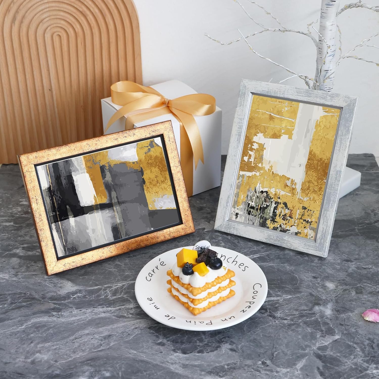 1746710937 fixwal 5x7 picture frame set of 5 vintage photo frame rustic retro picture frame with tempered glass decorative art on walls and tabletop placement.jpg