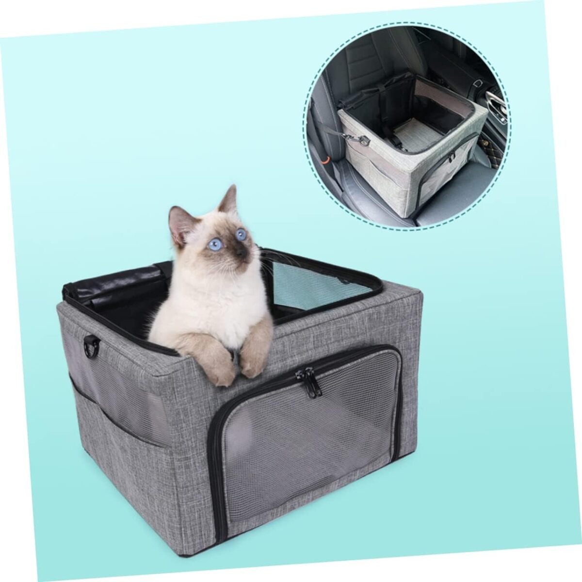1746721724 car dog bag mesh pet bag breathable design safe pet carrier for car portable straps for stable travel.jpg
