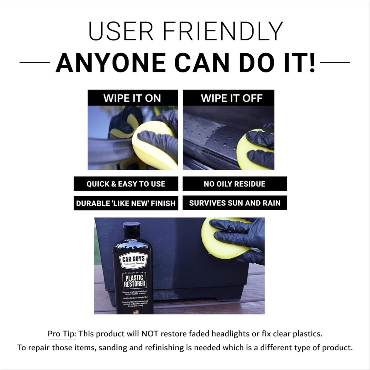 1746748355 car guys plastic restorer bring plastic rubber and vinyl back to life user friendly trim restorer safe auto detailing supplies 8 oz kit with foam applicator.jpg