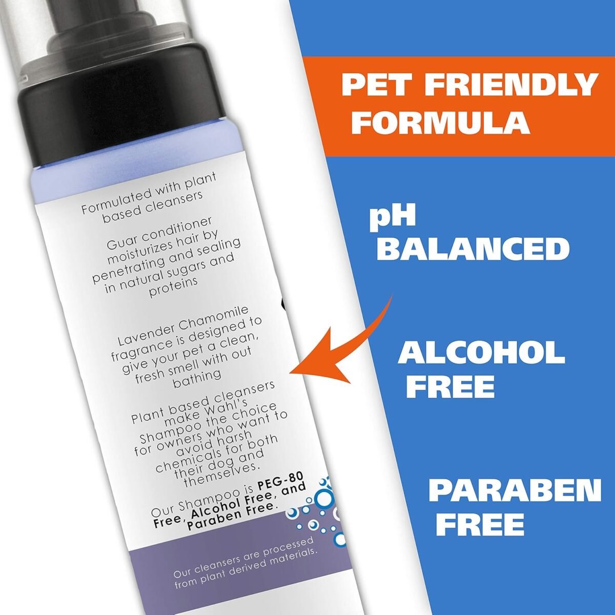 1746790279 wahl usa pet friendly waterless no rinse shampoo for animals – lavender chamomile for cleaning conditioning detangling moisturizing dogs cats – 7.1 oz model 820014a.jpg