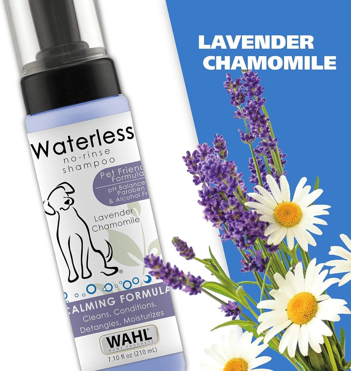 1746790281 wahl usa pet friendly waterless no rinse shampoo for animals – lavender chamomile for cleaning conditioning detangling moisturizing dogs cats – 7.1 oz model 820014a.jpg
