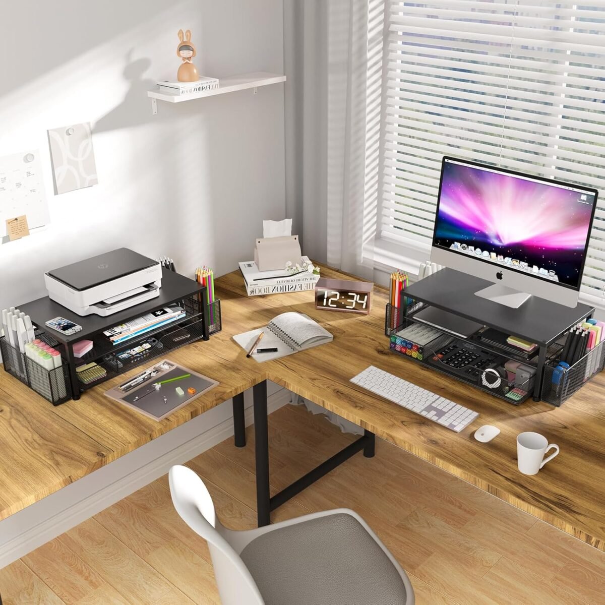 1746840428 desk organizer and accessories 2 tier computer monitor stand with drawer and 2 pen holders office desk accessories for office supplies black.jpg