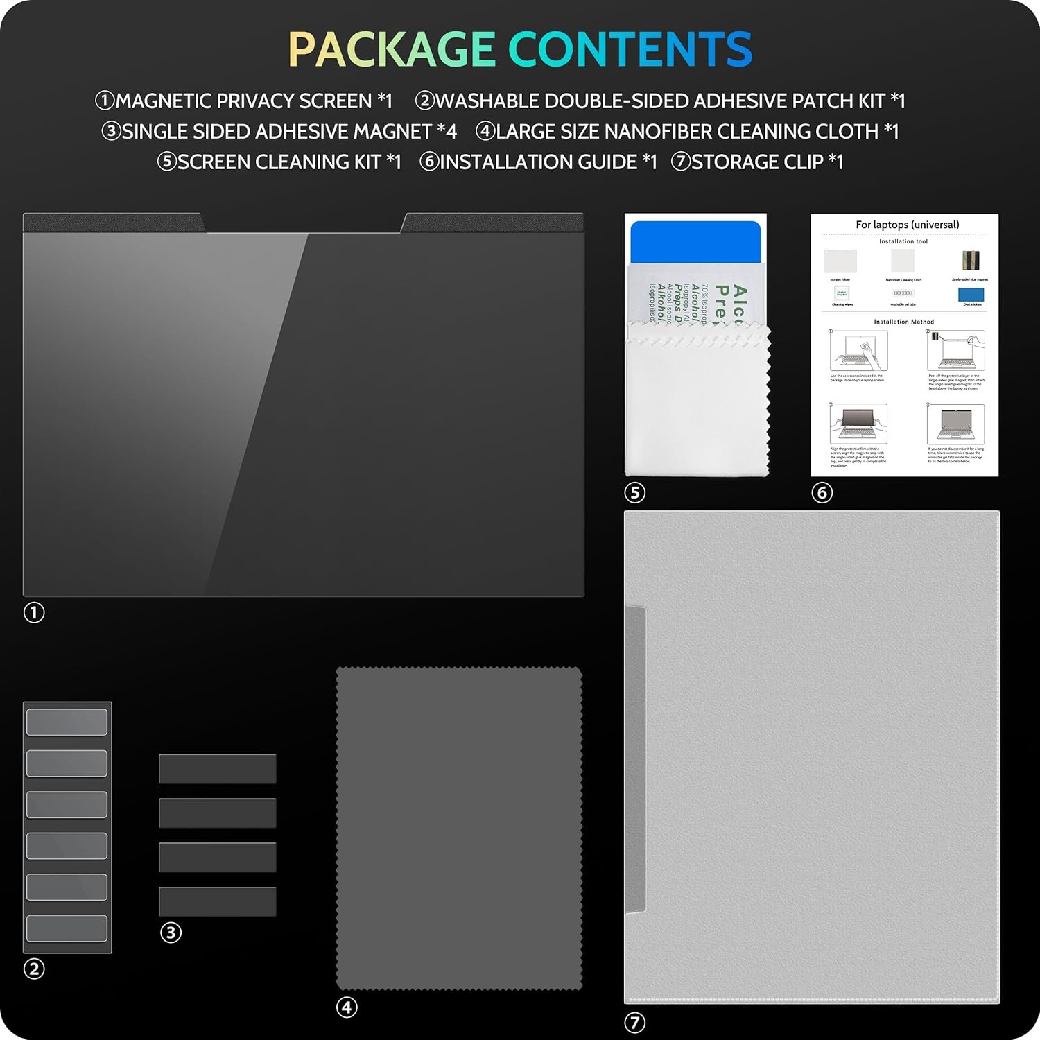 1746871247 magnetic laptop privacy screen 14 inch for 169 computer monitor 14 removable anti glare protector blue light filter shield compatible with lenovo hp dell acer asus thinkpad envy xps.jpg