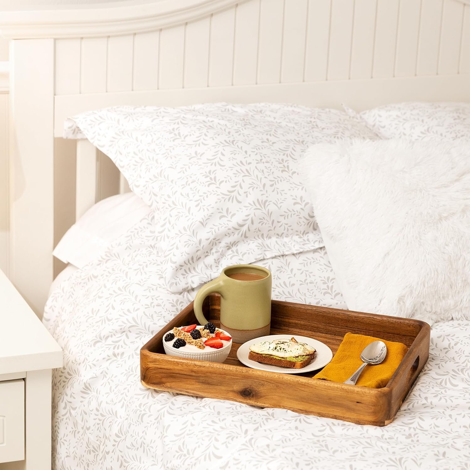 1746915281 acacia wooden serving trays with handles for eating appetizers food snacks or home decor large wood bed tray or tv tray decorative ottoman or coffee table accessory 16x12 inch set of 1.jpg