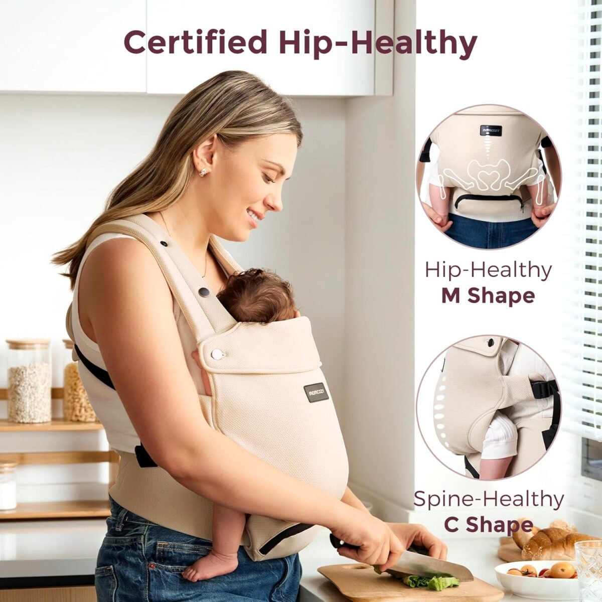 1746989584 momcozy newborn baby carrier ergonomic cozy and lightweight carrier for 7 24lbs adjustable neck support with sunshield breathable airmesh perfect for summer outing khaki.jpg
