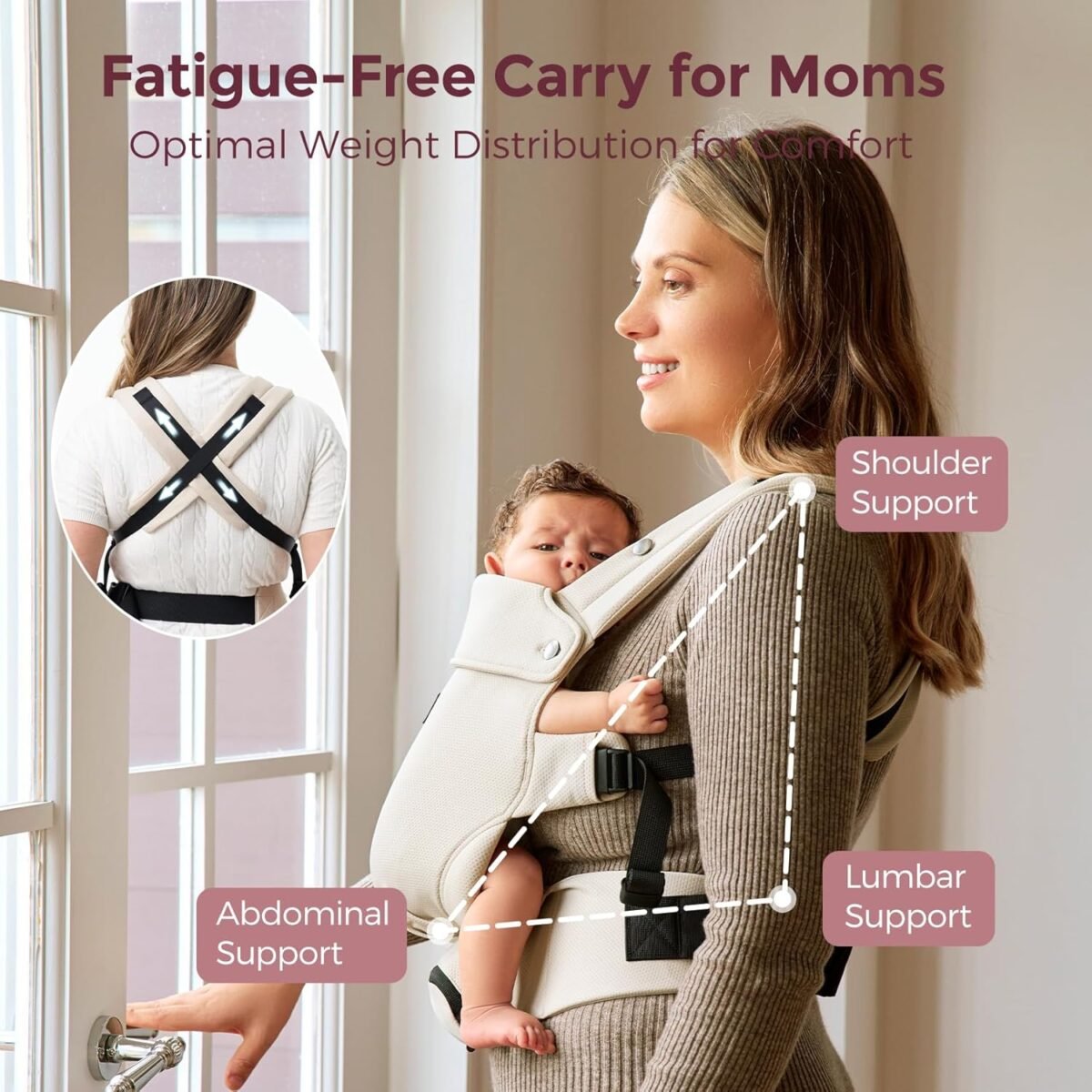 1746989585 momcozy newborn baby carrier ergonomic cozy and lightweight carrier for 7 24lbs adjustable neck support with sunshield breathable airmesh perfect for summer outing khaki.jpg