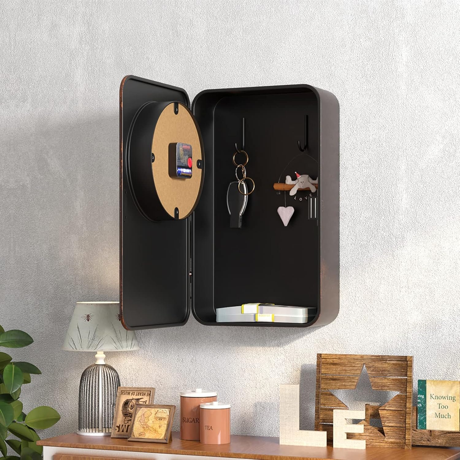 1747005084 abdurey retro old telephone wall clock with hidden safe battery operated quartz metal wall clocks large rectangular vintage decor clocks for farmhouse living room16 h x 12 w x 4 d.jpg