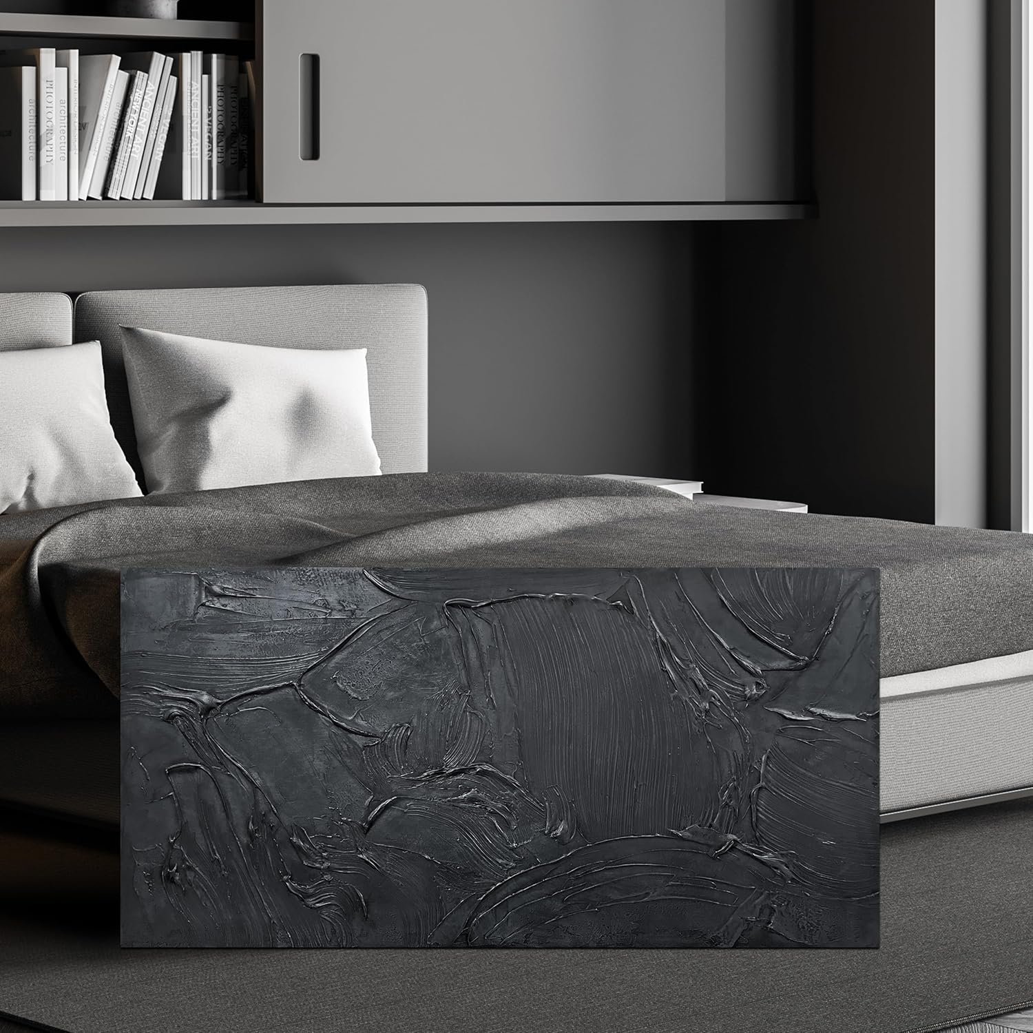 1747012819 abstract hand painted wall art for living room minimalist art wall decor for office black painting wall art for bedroom size 20 x 40.jpg