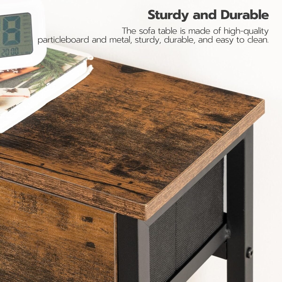 1747070574 hoobro 29.5 narrow console table with 2 fabric drawers small entryway table with 2 tier storage shelves thin sofa table side table for living room hallway rustic brown and black bf71xg01.jpg