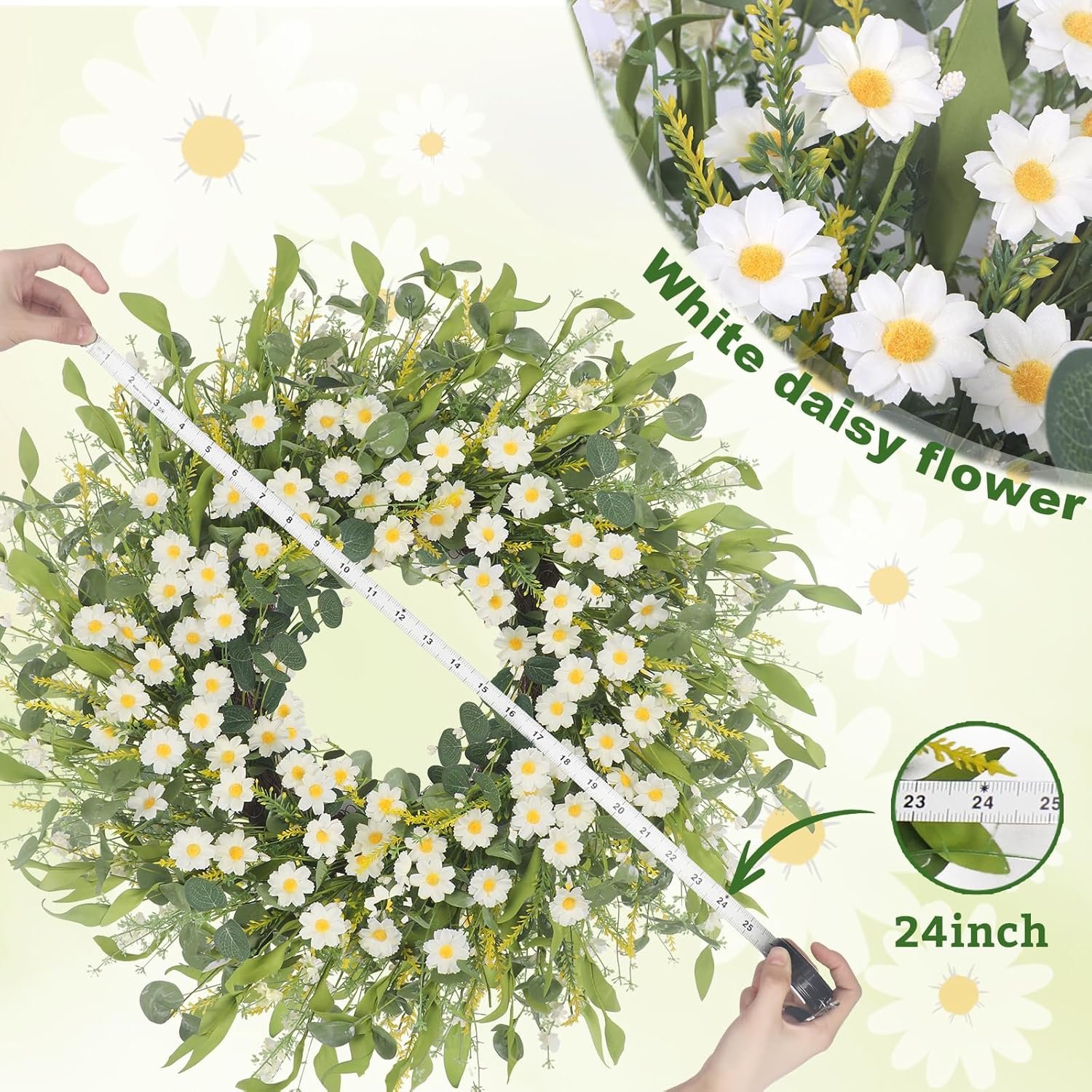 1747082933 summer wreaths for front door 24 white daisy wreaths for front door window wall wedding farmhouse festival decor handmade artificial spring summer wreath for home decoration gift.jpg