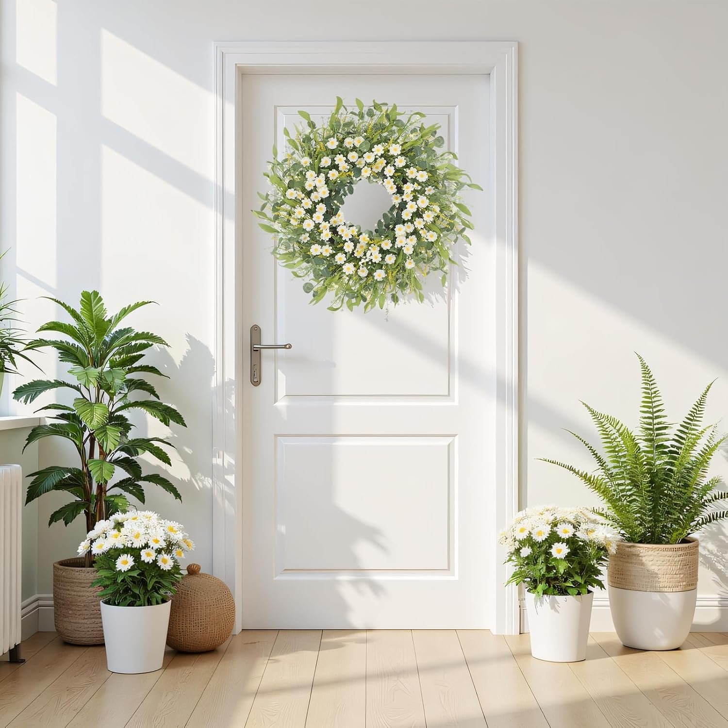 1747082940 summer wreaths for front door 24 white daisy wreaths for front door window wall wedding farmhouse festival decor handmade artificial spring summer wreath for home decoration gift.jpg