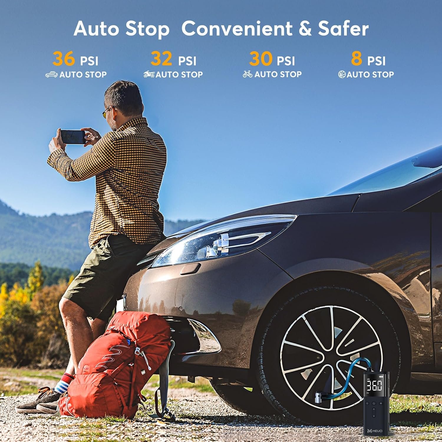 1747178484 tire inflator portable air compressor cordless air pump for car tires with 10000mah battery 150psi electric bike tire pump with digital pressure gauge for auto motorcycle bicycle balls.jpg