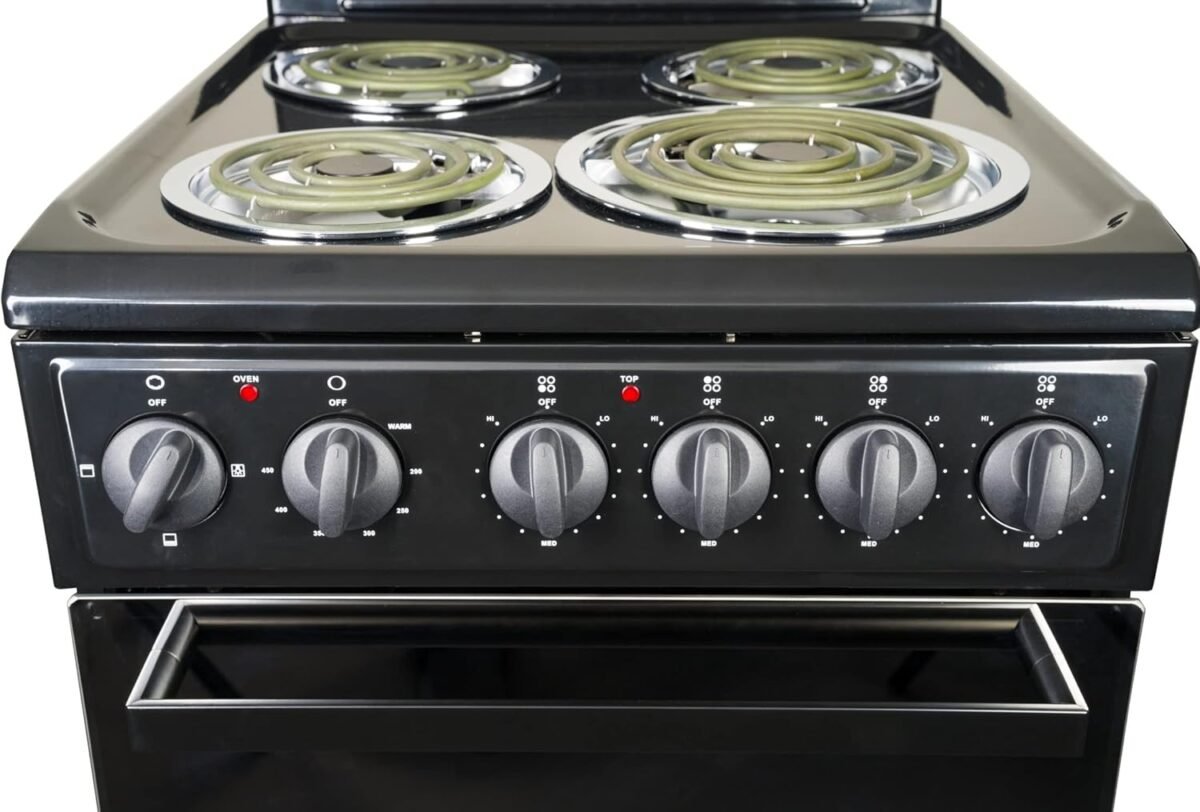 1747178937 premium levella pre2027gb 20 in freestanding electric range with 4 coil burners and 2.2 cu. ft. single oven capacity with lower storage drawer in black.jpg