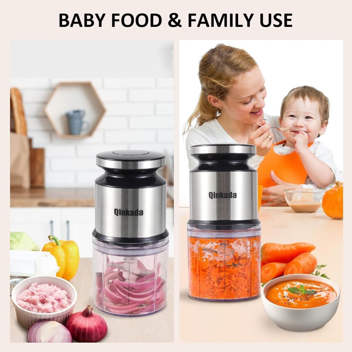 1747180360 mini food processor 2.5 cup 600 ml baby food maker 400 w power electric grinder chopper for fruit vegetable meat baby food puree blender sliver.jpg